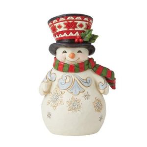 Heartwood Creek Pint Sized Snowman with Large Hat Figurine