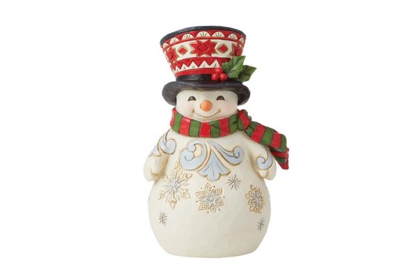 Heartwood Creek Pint Sized Snowman with Large Hat Figurine