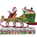 Jim Shore Spreading Christmas Cheer (Buddy and Santa in Sleigh Figurine