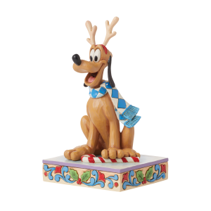 Jim Shore Disney Traditions Dashing Rein-dog Holiday Pluto Figurine