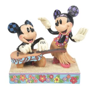 Jim Shore Disney Traditions Mickey & Minnie Hawaii Hawaiian Holiday