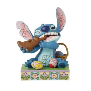 Jim Shore Disney Traditions Stitch Eating Chocolate Bunny with Eggs Sugar Rush