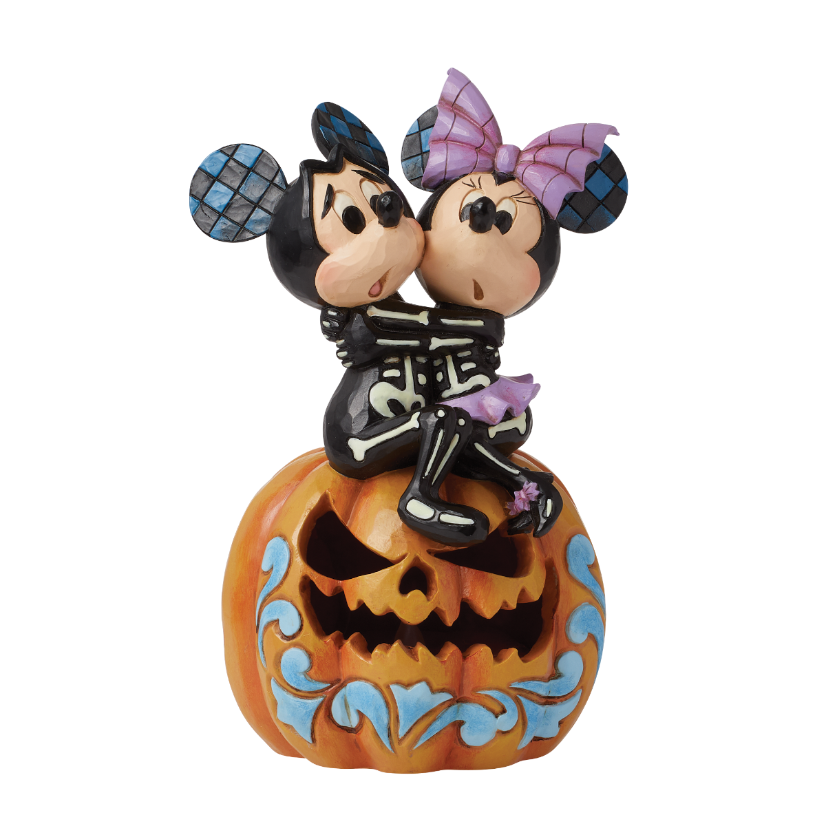 Jim Shore Disney Traditions Spine-tingling Sweethearts (Mickey & Minnie LED Pumpkin)