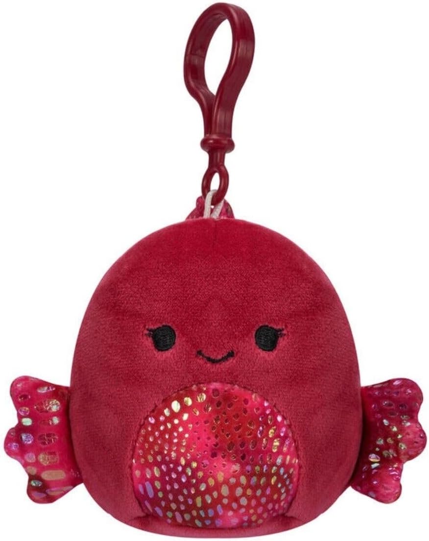 Squishmallows 3.5 inch Clip-on Plush Barella the Raspberry Betta Fish