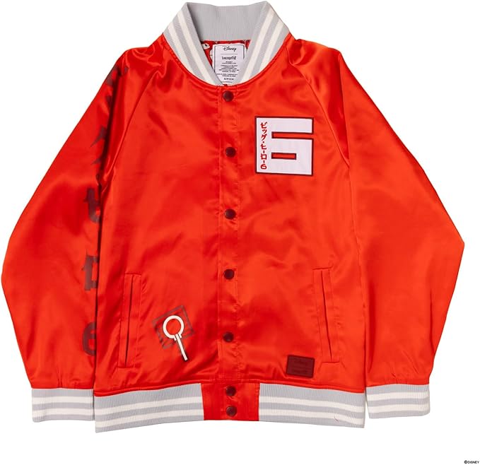 Loungefly Disney Big Hero 6 10th Anniversary Satin Bomber Jacket