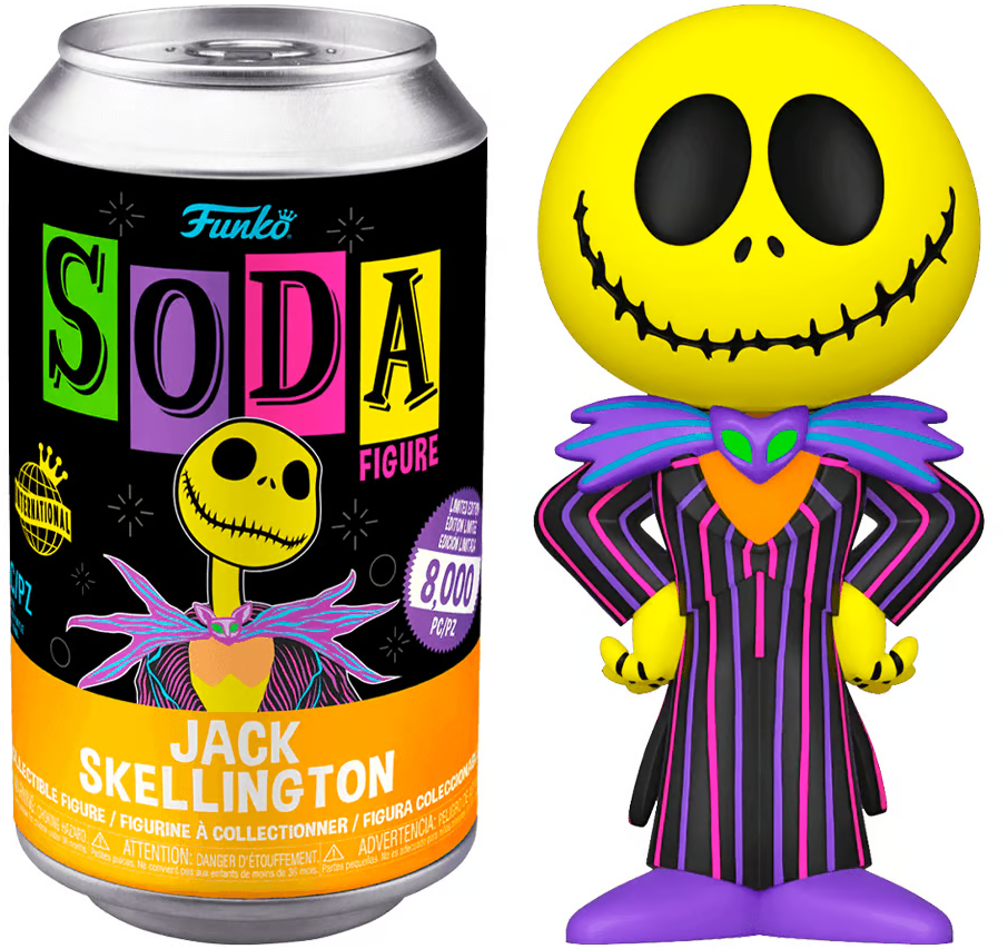 Funko Vinyl Soda: Disney: The Nightmare Before Christmas - Jack Skellington  (Blacklight) (LE 8,000pcs)