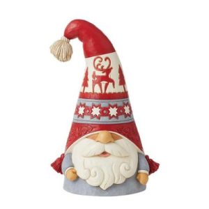 Jim Shore Heartwood Creek Gnome with Reindeer Hat