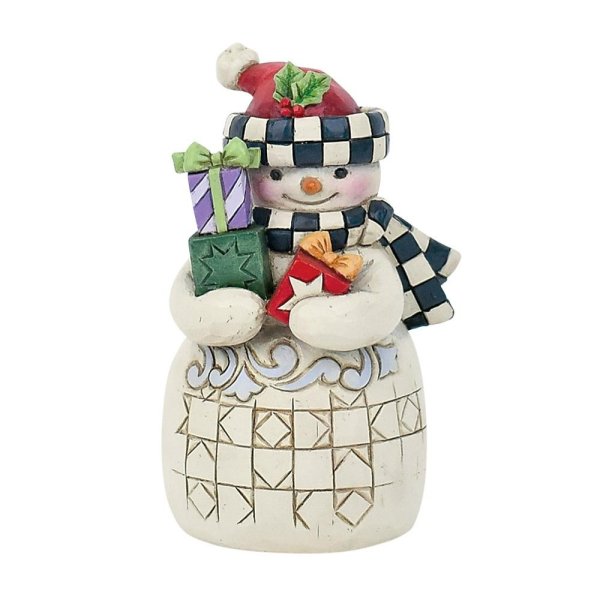 Jim Shore Heartwood Creek Snowman with Scarf & Hat Mini Figurine