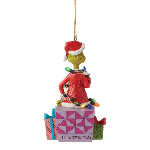 Jim Shore The Grinch Wrapped in Lights Hanging Ornament