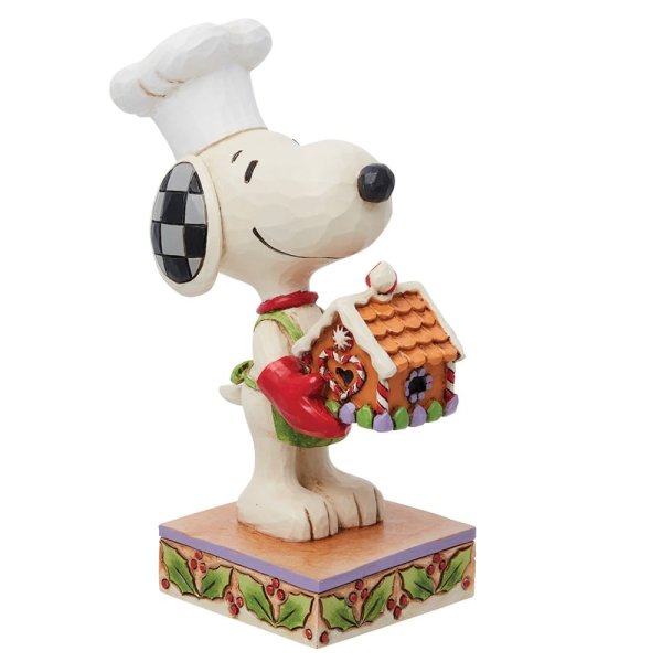 Jim Shore Snoopy Holding Gingerbread House Figurine