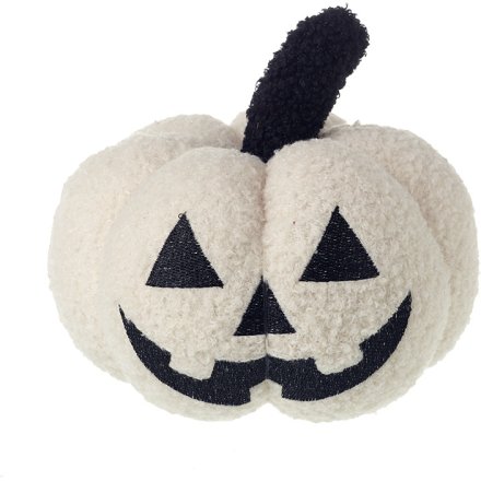 White Lamb Velvet Halloween Pumpkin, 17cm