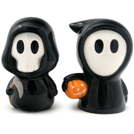 Skull Boy & Ghost Boy Ceramic Salt and Pepper Set