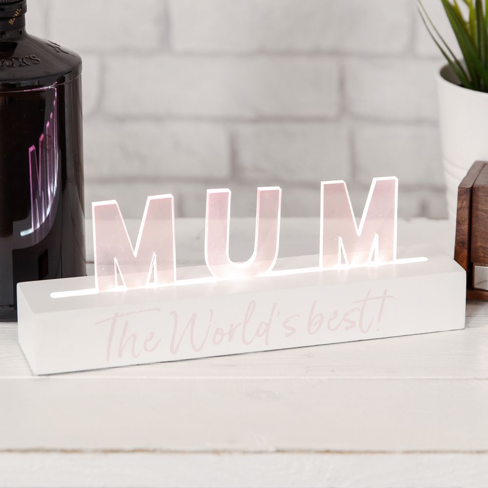 Say It In Lights White LED Light Up Plaque 25cm - Mum - 70220