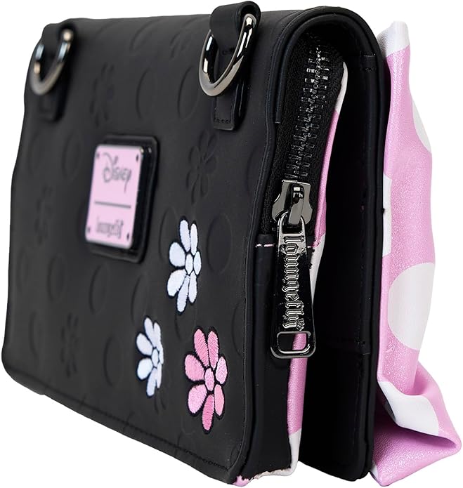 Loungefly Disney Minnie Floral Rock The Dots Clutch Crossbody Bag