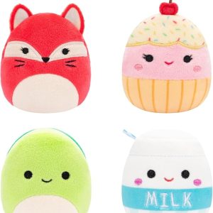 Squishmallows Micromallows  4-Pack – Clara Cupcake, Fifi Fox, Henry Turtle, Melly Milk Carton