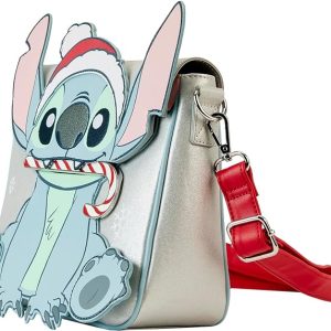 Loungefly Disney Stitch Holiday Glitter Crossbody Bag