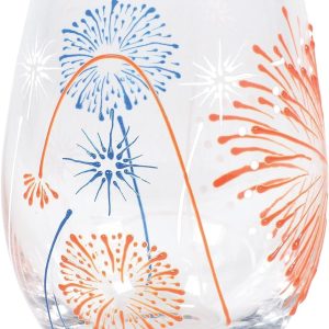 Enesco Izzy and Oliver Fireworks Stemless Glass