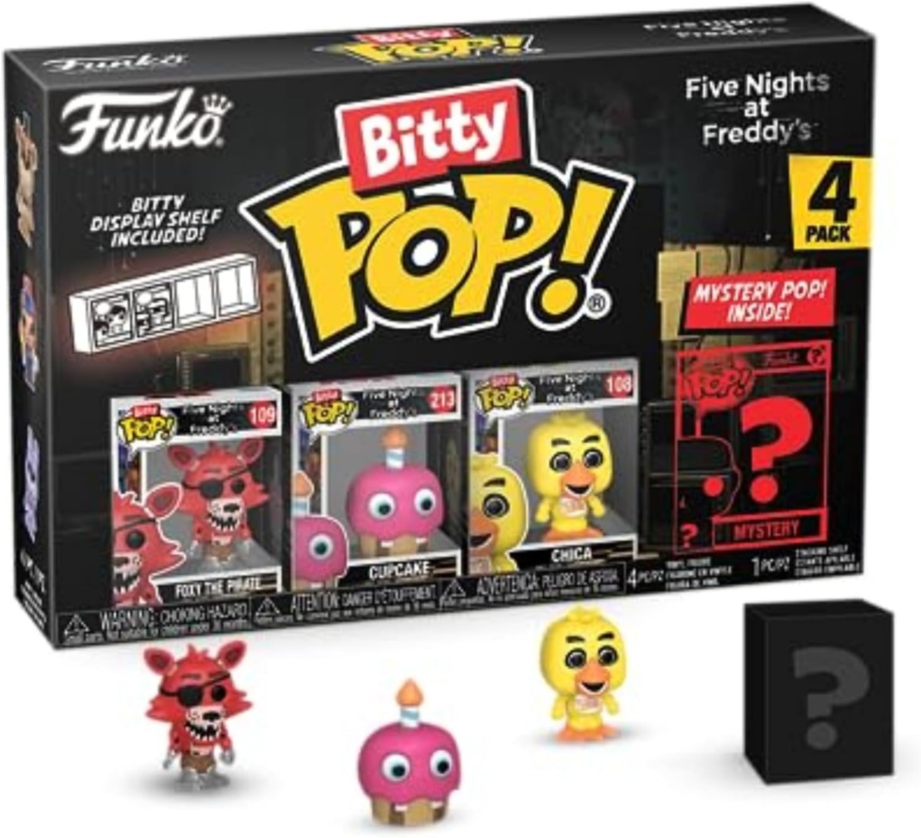 Funko Bitty Pop - Five Nights At Freddy's - Foxy Pirate-Cupcake-Chica +Mystery