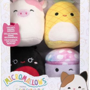 Micromallows 4-Pack Trudy Ladybug, Caedyn Cow, Maui Pineapple and Minya Mushroom