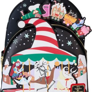 Loungefly The Nightmare Before Christmas Candy Cane Carousel Glow Mini Backpack