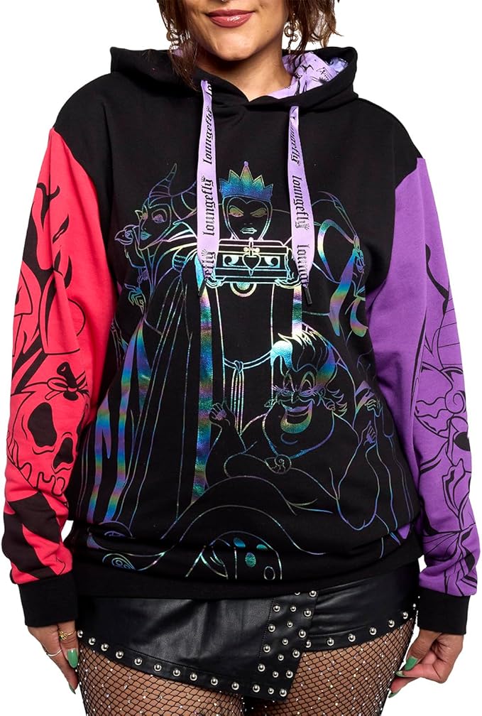 Loungefly Disney Villains Color Block Hooded Sweatshirt