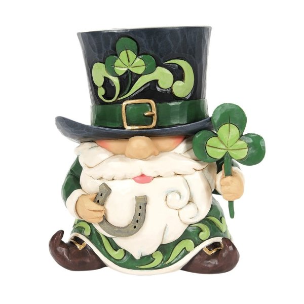 Jim Shore Heartwood Creek Leprechaun with Top Hat and Shamrock Figurine