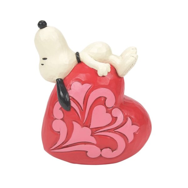 Jim Shore Peanuts Snoopy Laying on Heart Figurine