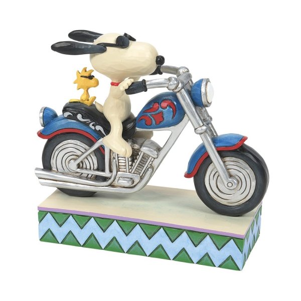 Jim Shore Snoopy and Woodstock Riding a Motorcycle Figurine