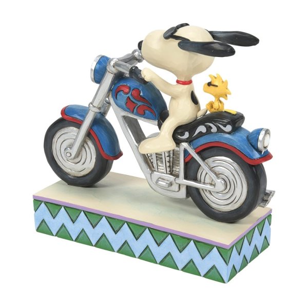 Jim Shore Snoopy and Woodstock Riding a Motorcycle Figurine