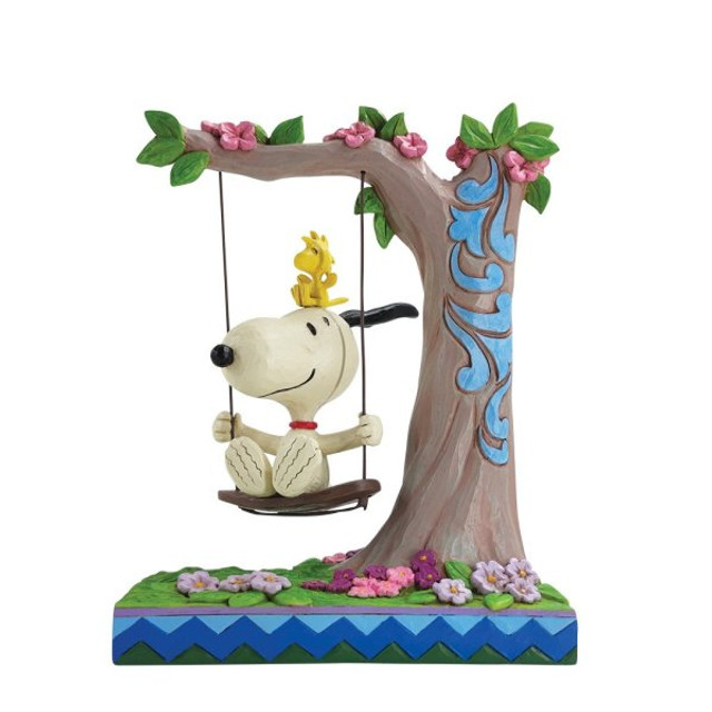 Jim Shore Peanuts Snoopy & Woodstock Swing