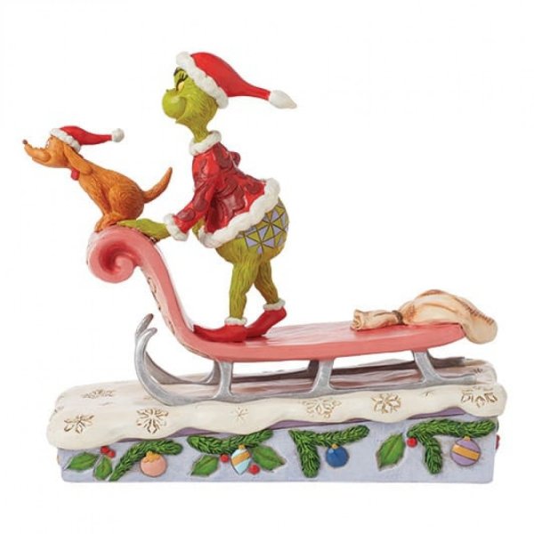 Jim Shore The Grinch & Max on a Sled