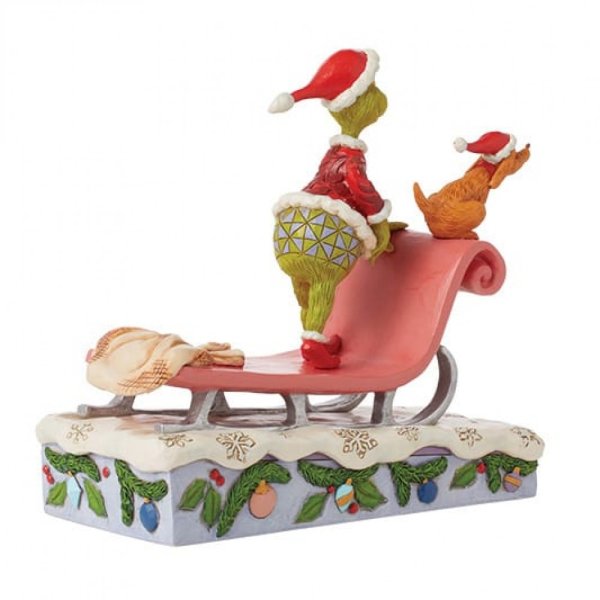 Jim Shore The Grinch & Max on a Sled