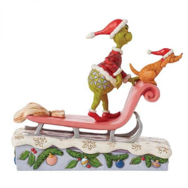 Jim Shore The Grinch & Max on a Sled