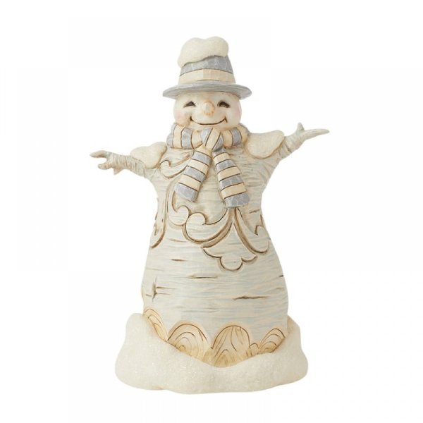 Jim Shore Heartwood Creek White Woodland Carved Snowman Figurine