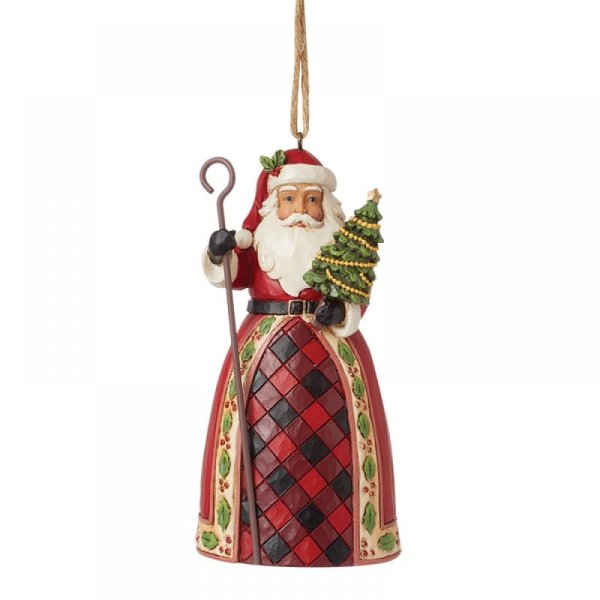 Jim Shore Heartwood Creek Santa with Tree & Cane