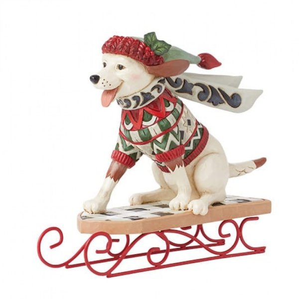 Jim Shore Heartwood Creek Dog on a Sled Figurine