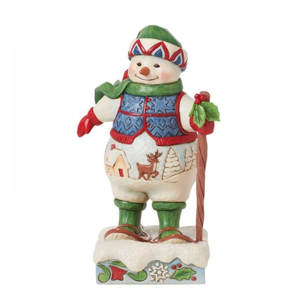 Jim Shore Heartwood Creek Snowman wearing Snowshoes Figurine