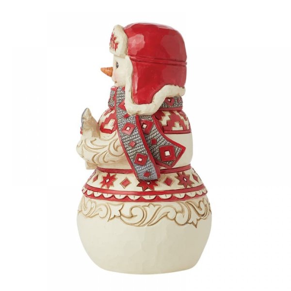 Heartwood Creek Nordic Noel Snowman with Noel Sign Figurine