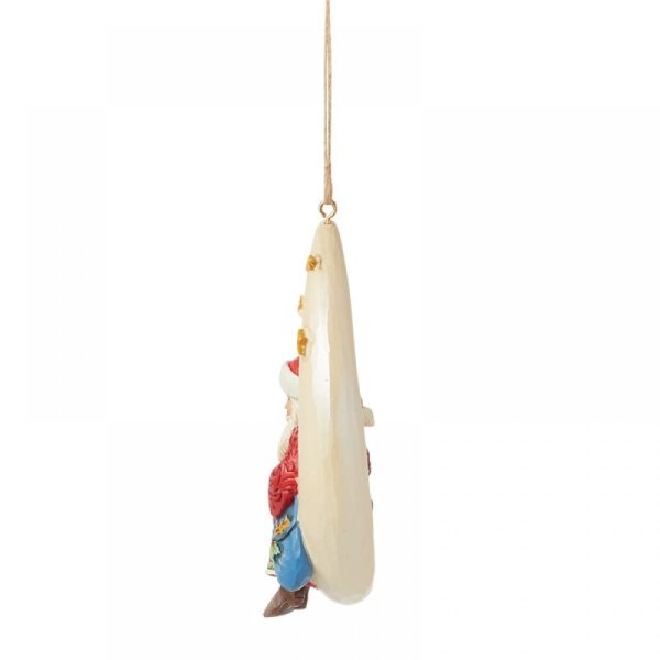 Heartwood Creek Santa on a Crescent Moon Hanging Ornament