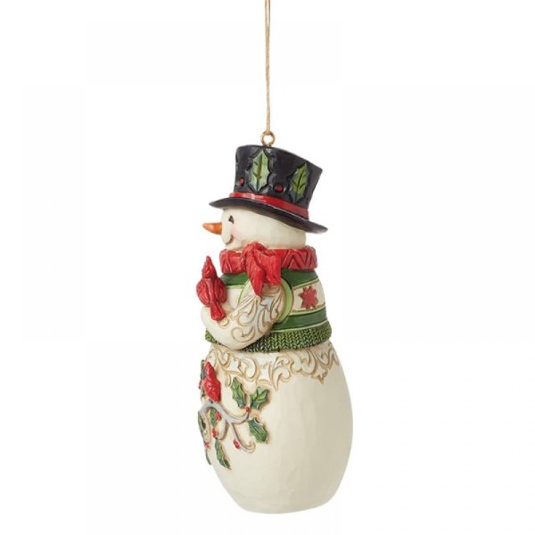 Heartwood Creek Snowman with Cardinal Scene Hanging Ornament