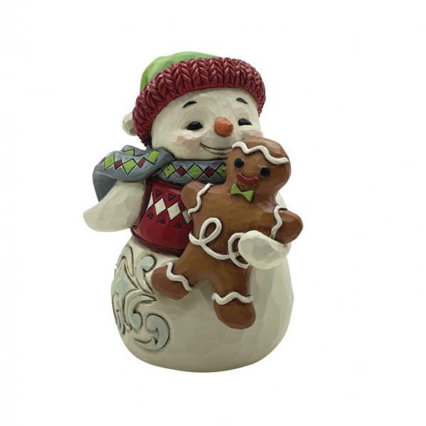 Jim Shore Heartwood Creek Snowman with Gingerbread Man Mini