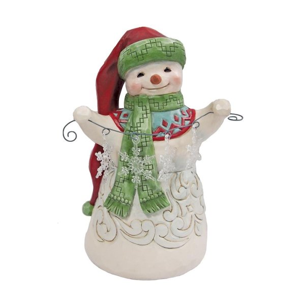 Jim Shore Heartwood Creek Snowman with Snowflake Garland Figurine