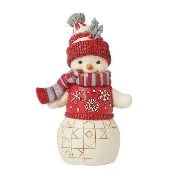 Heartwood Creek Nordic Noel Snowman in Cozy Hat Scarf Figurine