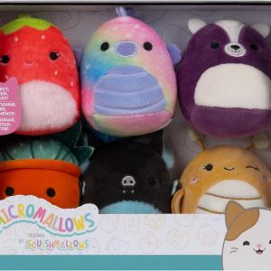 Squishmallows Micromallows 6 Pack- Greer , Sloan , Emerald , Oz , Scarlet & Aldous