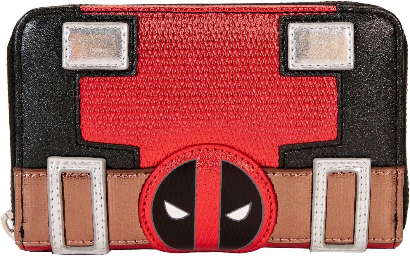 Loungefly Marvel Deadpool Metallic Collection Cosplay Zip Around Wallet Red