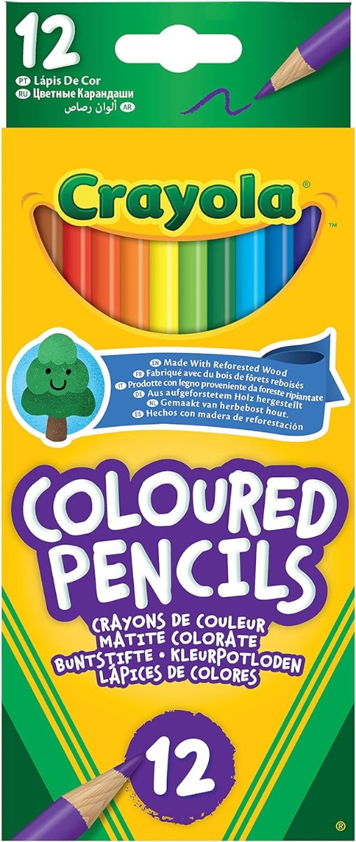 CRAYOLA Colouring Pencils - Assorted Colours (Pack of 12)