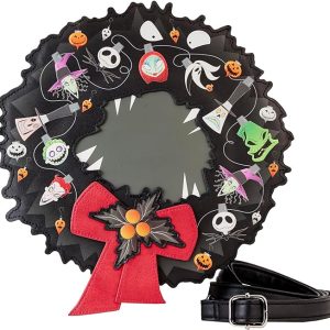 Loungefly Nightmare Before Christmas Wreath String Lights Glow Crossbody Bag