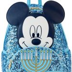 Loungefly Disney Mickey Mouse Hanukkah Sequin Glow Mini Backpack