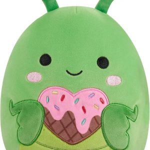 Squishmallows Original 7.5" Trenton the Green Praying Mantis Holding a Heart Ice Cream