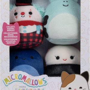 Squishmallows Micromallows 4 Pack - Solenn Sushi, Preeti Slug, Ukee Clown and Dear Frog